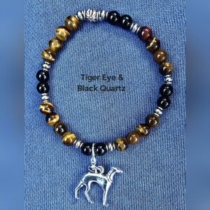 Semi-Precious Stone Unisex Greyhound Bracelets & Rainbow Bridge Memorial Brac.